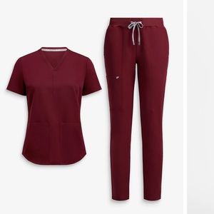 Fabletics maroon scrub set